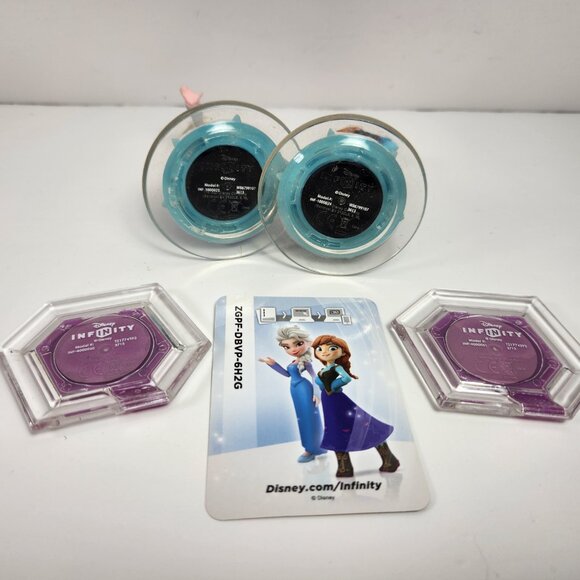 Disney Infinity Frozen Lot Anna Elsa Figurine Power Disk Card - Picture 6 of 6